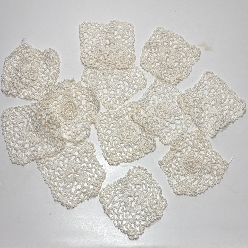 Hand Crafted Cream Crochet Lace Set